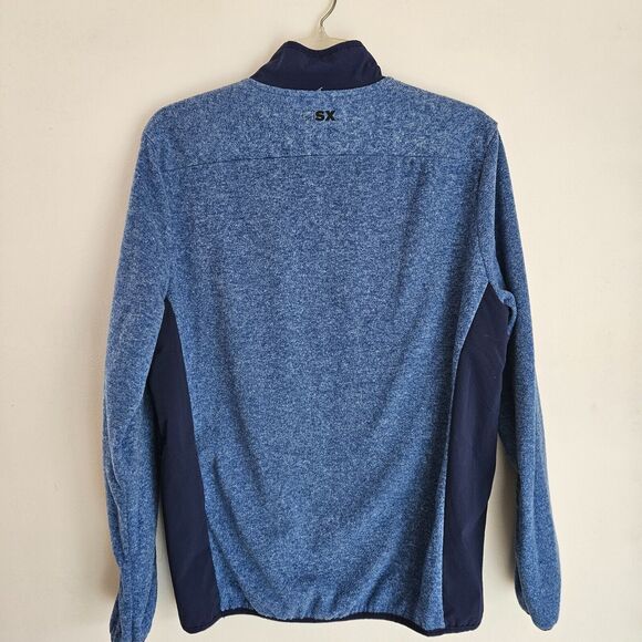 MSX Michael Strahan Pullover Jacket Mens L Blue Quarter Zip w/Pocket Activewear - Picture 2 of 11